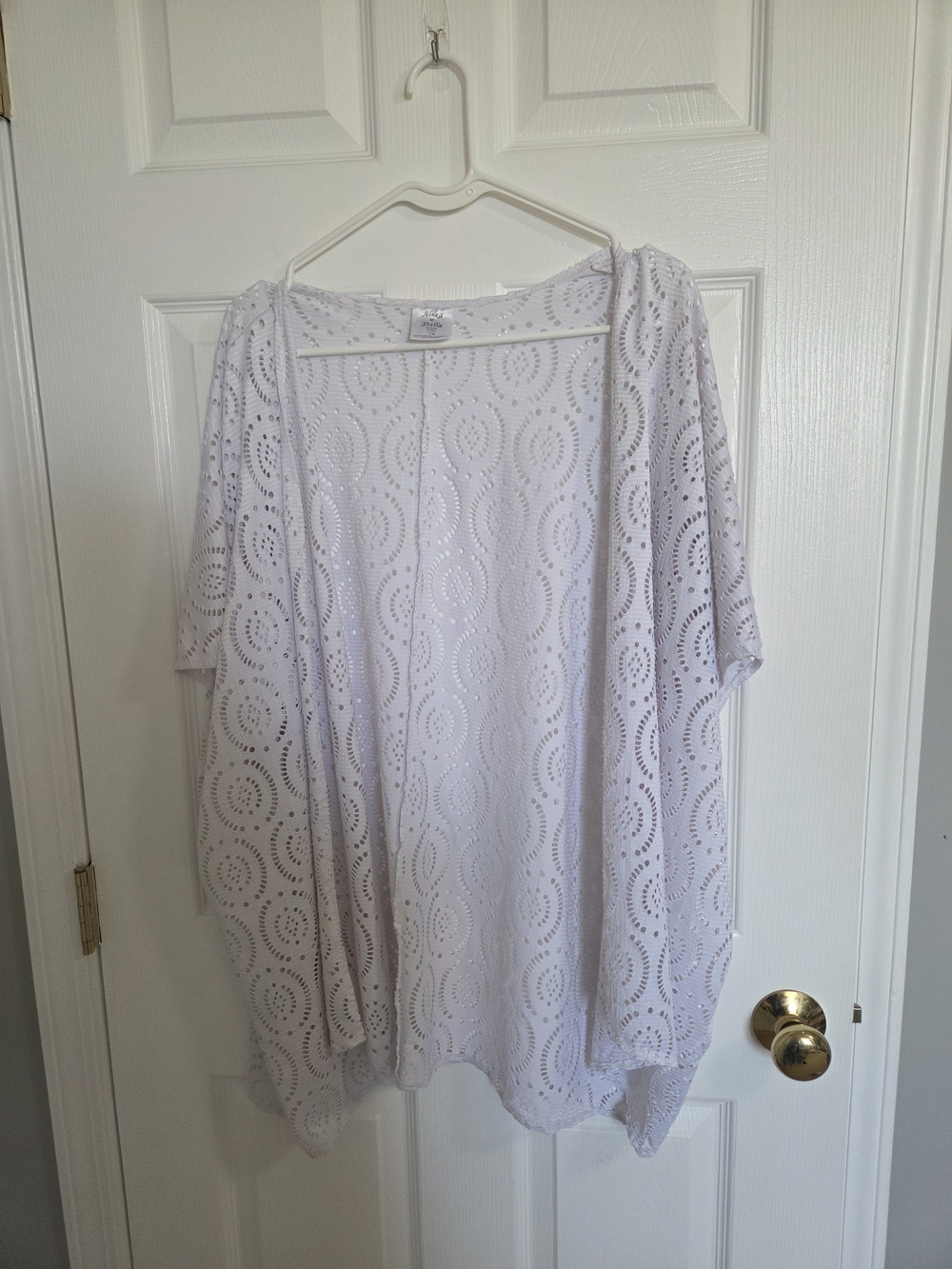 White Eyelet Open Kimono